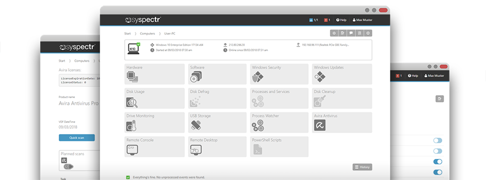 software Avira centralizato su O&O Syspectr Console